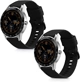 kwmobile 2x Black Silicone Watch Straps for Blackview X1 Smartwatch Replacement view 8