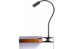 JHD Led Desk Lamp with Clamp - 10 Brightness Levels, 12" Flexible Gooseneck,Eye Protection USB Lamp - Suitable for Home Office, Reading, Bed Light,Quality Black Metal Clamp Light,Headboard Lamp