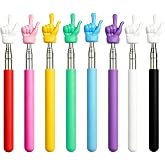 Miokun 8 Pieces Telescopic Teacher Pointer Finger Pointer Stick for Teachers Coach Presenter, Extends to 21.7 Inches (8 Colors)
