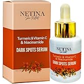 NETINA SKIN RESTART Vitamin C Serum – Brightening Dark Spot Corrector with Niacinamide & Turmeric – Anti-Aging & Hydrating Face Serum to Fade Discoloration & Boost Radiance – 30ml