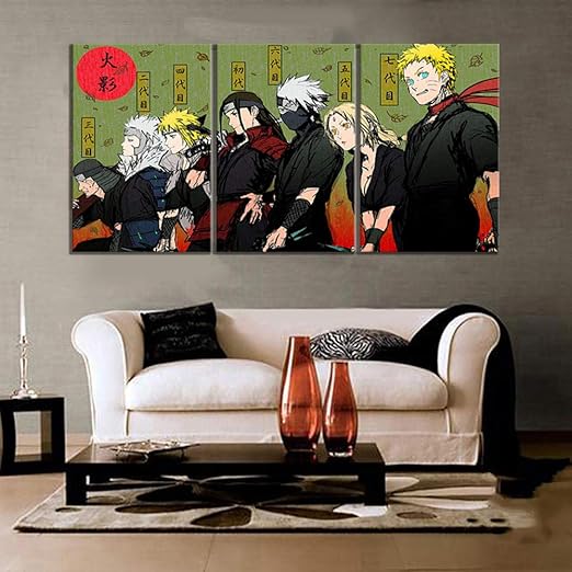None brand Poster HD druckt modulare Bilder 3 STK. Naruto Alle früheren