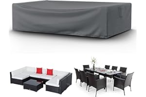 STARTWO Patio Furniture Covers, Waterproof Heavy Duty Outdoor Furniture Cover for Table Chairs and Sectional Sofa Set,126x64x28in,Gray