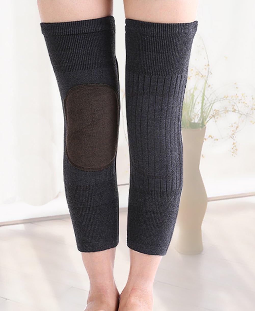 Medical Grade Thermal Over Knee Sleeve 1 Pair Unisex Elastic Lengthen Wool Pad Cashmere Knit Knee Brace Support Protector Knee Warmer Pads Legging Stockings - Image 3