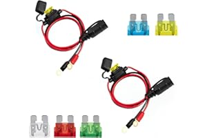 REMOLEAN Wire Harness Set for NOCO GC002 X-Connect M6 Eyelet Terminal Accessory Genius Smart Battery Chargers, Contains 5 Fuses (10A, 15A, 20A, 25A, 30A), 2 Pack