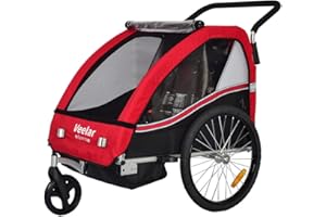 Veelar Veelar Bike Trailer & Stroller 2 in 1 Double Seat for Toddlers, Kids, Child Bicycle Carrier Jogger