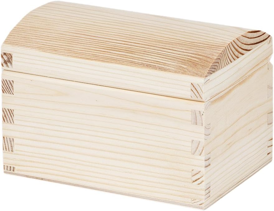 0,7 l, Cofre del Tesoro Caja de madera caja Tapa: Amazon.es: Hogar