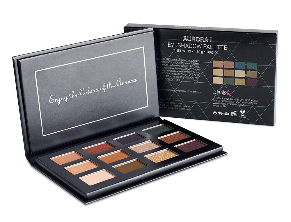 Jessup Eyeshadow Palette Set 12 Colors Matte Shimmer Professional Vegan Makeup Eye Shadow Powder Highly Pigmented Long-Lasting Aurora I E704