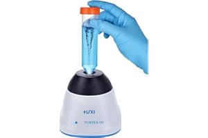 +UXI Mini Vortex Mixer HuXi Lab Vortex Shaker, 3000RPM Portable Vortexer with Touch Function for Nail Polish, Eyelash Adhesives, Pigments, Acrylic Paints Mixing, Test Tubes and Centrifuge Tubes 50ML