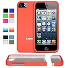 KHOMO ® Orange Slider "Dock Friendly" Case with Rubberized texture for Apple iPhone 5 / 5s