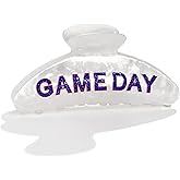 GLORIG Game Day Hair Clips for Women Trendy White Blue Hair Claw Clips Minimalistic Sport Football Clip Accessories