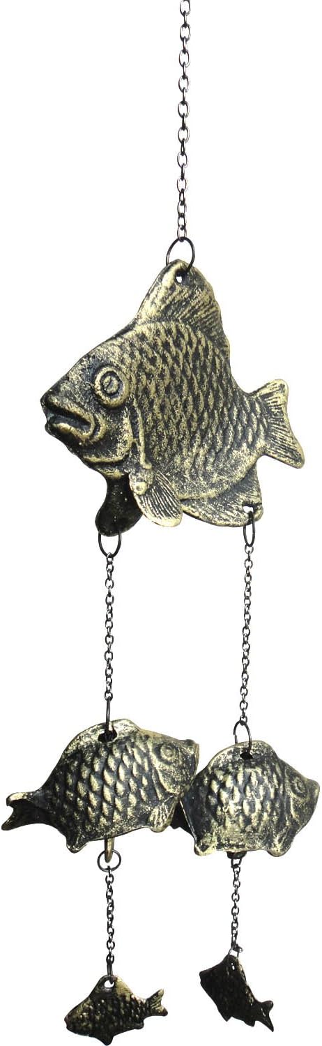 Conglobe Arts Cast Iron Antique Scoop Fish Windbell Wind Chimes