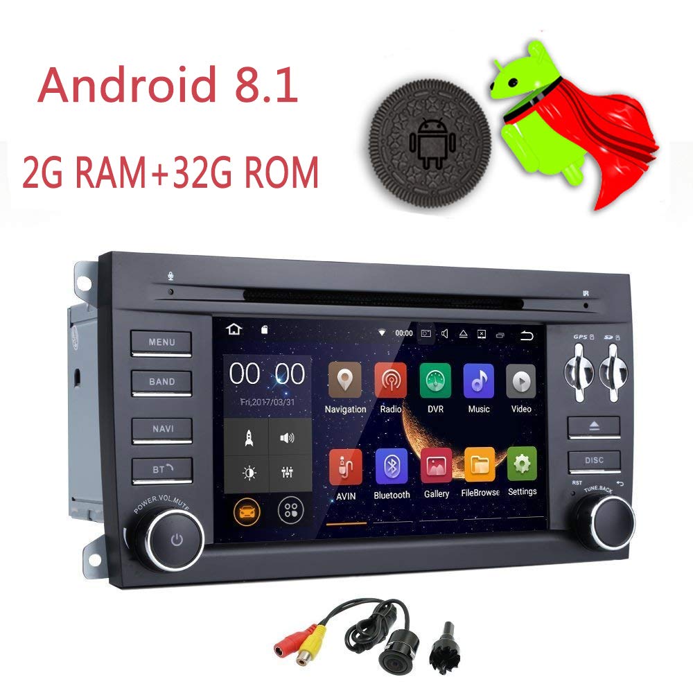 MCWAUTO Compatible Porsche Cayenne 7 inch 2 Din Android 8.1 Quad Core Car  Stereo 1024 HD Touchscreen Car Radio Receiver DVD GPS Navigation Free  Mic+Map+ ...