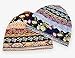 Womens Soft Cotton Boho Ethnic Flower Print Stripe Slouch Beanie Infinity Scarf