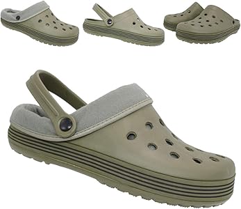 mens fur lined clogs