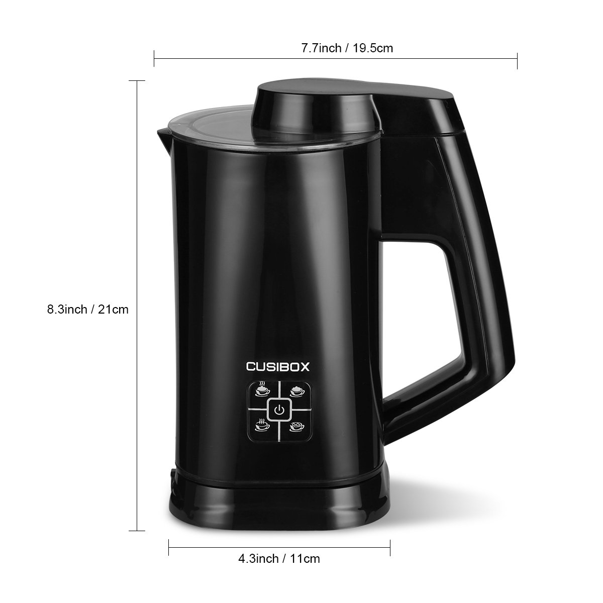 Automatic Electric Milk Frother,CUSIBOX Stainless Steel Electric Milk Steamer,Hot or Cold Milk with New Foam Density Feature Heater and Cappuccino Maker