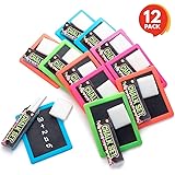 ArtCreativity Neon Chalkboard Set for Kids - 12 Kits - 1 Mini Chalk Board, 2 Chalk Sticks, and 1 Eraser Per Kit - Art Birthda