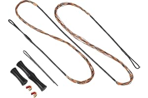 PATIKIL Bow String Replacement with Brass Nocks Silicone Finger Tab for Traditional Long Bow Recurve Bow Strings