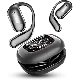 JUNJIEUNVO Q16 PRO Wireless Translation Earbuds with 70 Hour Bluetooth 5.4 Sports, Open wear, Wireless Bluetooth Smart Touch Screen, Ear Cup Earbuds with Ear Hooks, IPX5 Waterproof (Black)