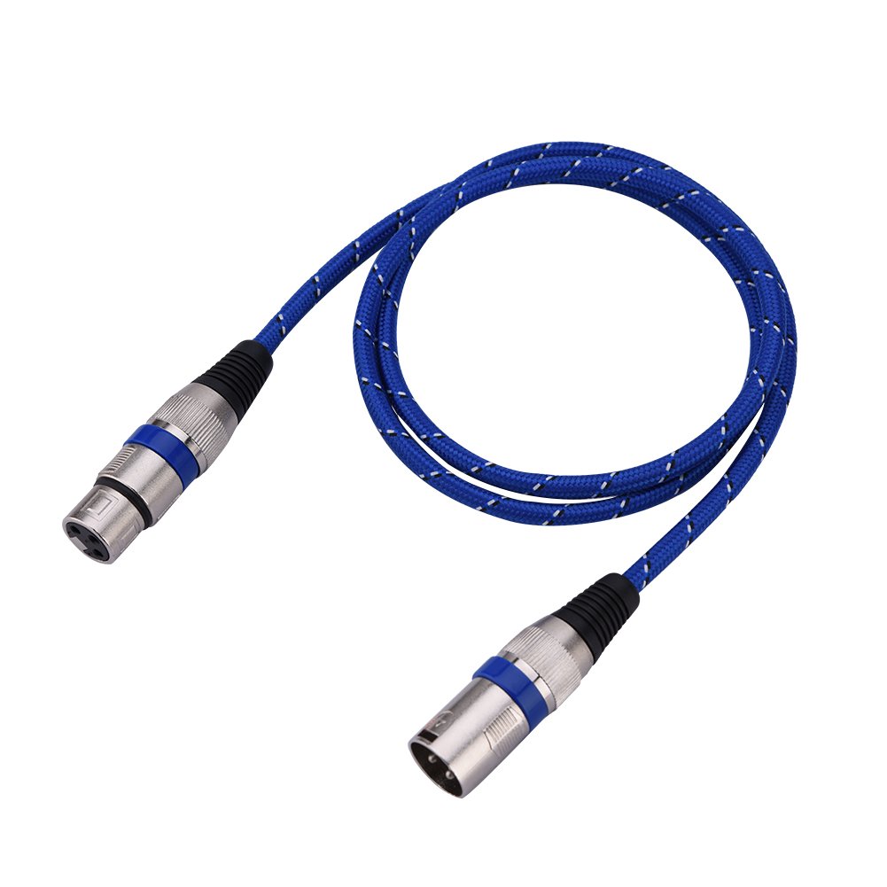 Zerone XLR Cables Male to Female 1/1.8/3/5/10/15/20m Micro Cable Lead Mini XLR 3Pin Audio Cable Balanced XLR/Mic Patch Cable For Amplifiers Microphones Mixer (1m)
