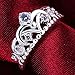 BOHG Jewelry Womens Fashion Silver-Plate Cubic Zirconia CZ Cute Princess Crown Tiara Ring Wedding Band Size 10