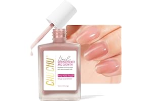 CHUCHU Nail Strengthener for Women: Coral Pink Natural Nail Hardener Extra Strong and Growth - Nail Polish Hardener for Weak and Damaged Nails 15ml