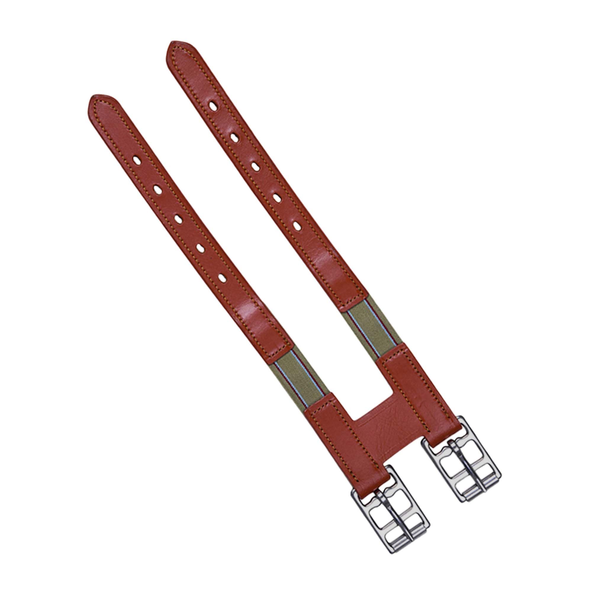 SIE Leather Horse Elastic Girth Extension/Extenders (Chestnut)