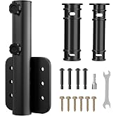 Dock Side Flag Pole Holder, Heavy Duty 9-Gauge Steel Flagpole Bracket with Dual Fixing Knobs, Fits Poles up to 1-15/16", Powder-Coated Mount for Deck, Dock, Fence, Patio Umbrella &amp; Feather Flag Poles