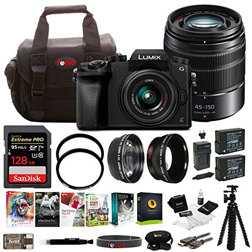 PANASONIC-LUMIX-G7-4K-w-14-42mm-45-150mm-2-Lens-Kit-128GB-Bundle