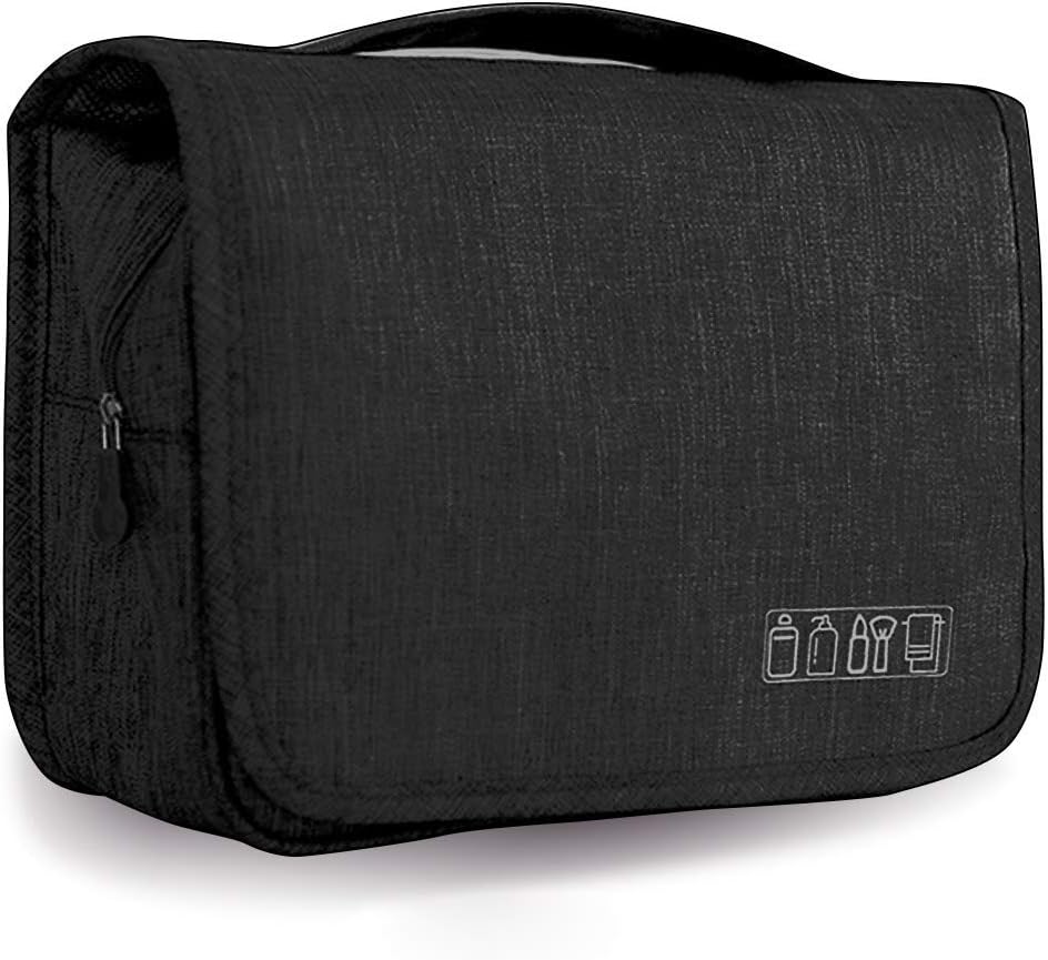 Polyester Cosmetic Makeup Travel Toiletry Organizer(MSH0015D_Black)