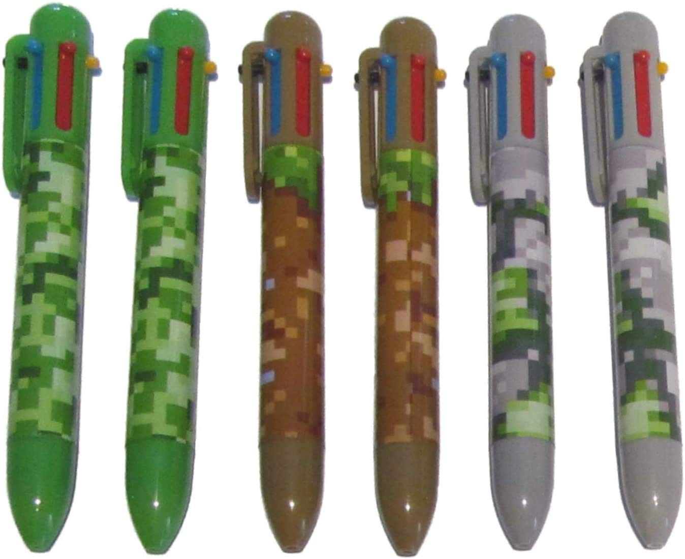SDM 2 x 6 x Camouflage Pixel Design 6 Colour Pens Ideal Party Bag Fillers