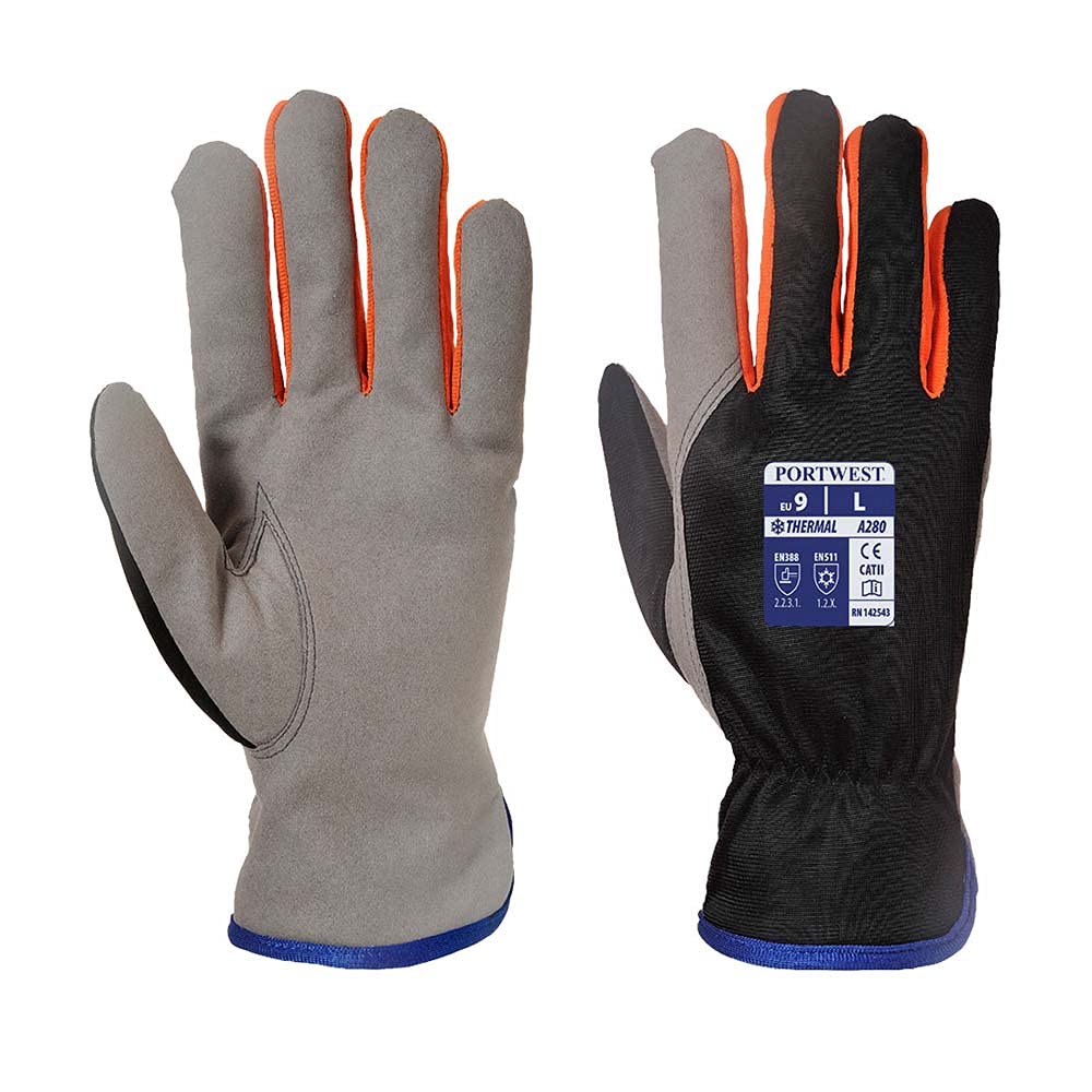 Portwest A280 Cold Protection Wintershield Glove Black/Orange, X-Large