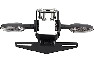 FTQYZDP Tail Tidy Kit for ninja400 Z400 Ninja 250 Ninja 500 2018-2025 Fender Eliminator Kit equipped foldable License Plate Holder, License Plate Light, LED Turn Signal Lights (Smoke)