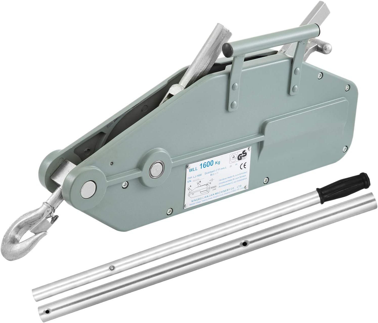 BestEquip 1.6T Wire Rope Grip Puller Swivel Hook Manual