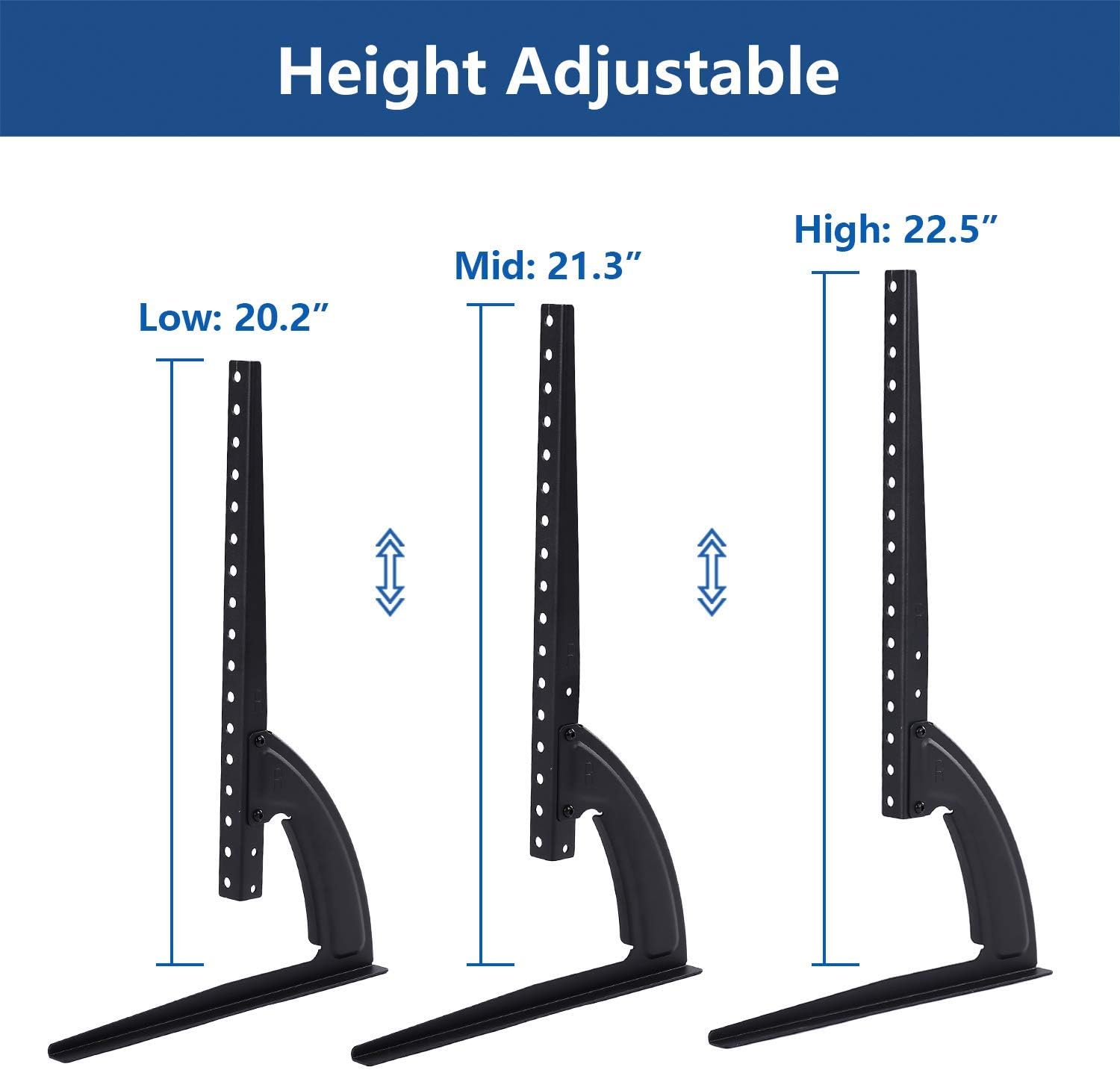 Rfiver Universal Table Top TV Stand Base with Height Adjustment fits Most 32" - 55" LCD LED Flat Screen TVs, Max VESA 800x400mm, Mount Holds up to 88lbs, Black: Furniture & Decor