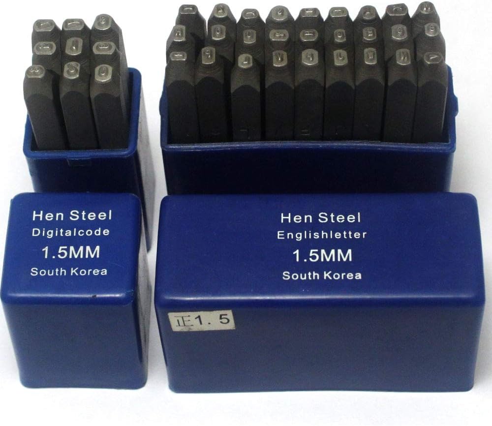 Oudtinz Number and Letter Stamp Set (36 Piece Punch Set/A-Z & 0-9) Industrial Grade Hardened Carbon Steel Metal