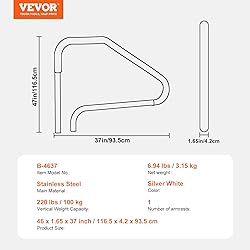 VEVOR Pool Handrail,46 x 37 inch Pool