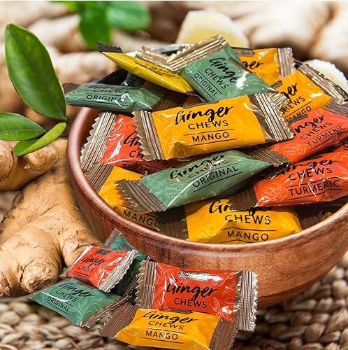 BALI’S BEST GINGER CHEWS – ZESTY LEMON (1LB JAR) NATURAL FLAVORS, SWEET SPICY CHEWY CANDIES, GREAT SNACKS FOR SHARING AND GIFT BASKETS