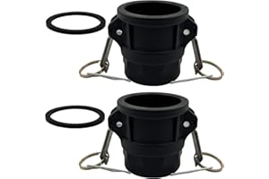 BITOTU 2PCS Camlock Fittings Poly NPT D-75 3/4" Type D Standard Couplings Cam lock Fittings Polypropylene Cam Groove Fitting Female Camlock with Female Threads (0.75 inch, Type D)