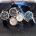 BENYAR Watches Men Quartz Chronograph Blue Leather Band Business Sport Wrist Watch For Men (Blue)