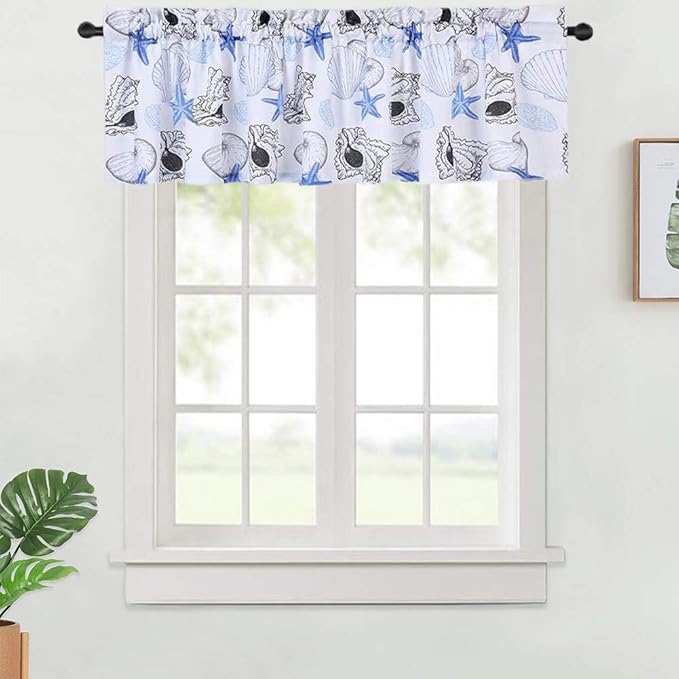 Amazon Com Haperlare Ocean Theme Valance For Bathroom Starfish