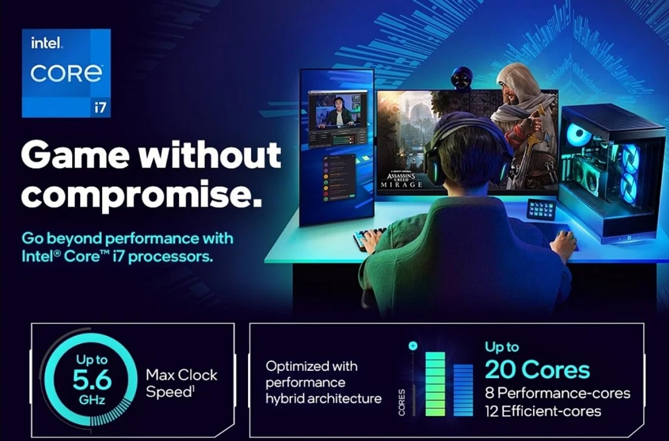 INLAND by Micro Center CPU Motherboard Intel i7-14700K 14th Gen 20-Cores LGA 1700 Desktop Processor with ASUS Z790 Gaming WIFI7 ATX Motherboard