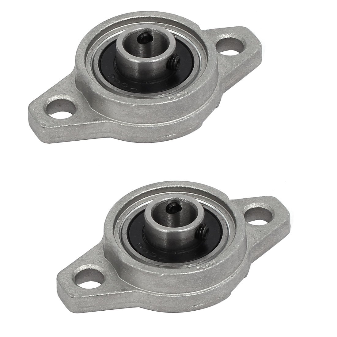 sourcingmap FL000 10mm Bore Zinc Alloy 2-Bolt Self-Aligning Flange Mounted Ball Bearing 2pcs