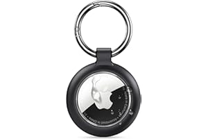 Inesore Waterproof Holder for AirTag, Carbon Fibre Texture Design Case Holder for Air Tag, Full Scratch-Resistant with Keyring AirTags for Pet Collar, Luggage Tag, Black