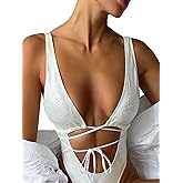 UCadego Women's Metallic Snakeskin One Piece Swimsuits Rave Outfit Bathing Suits