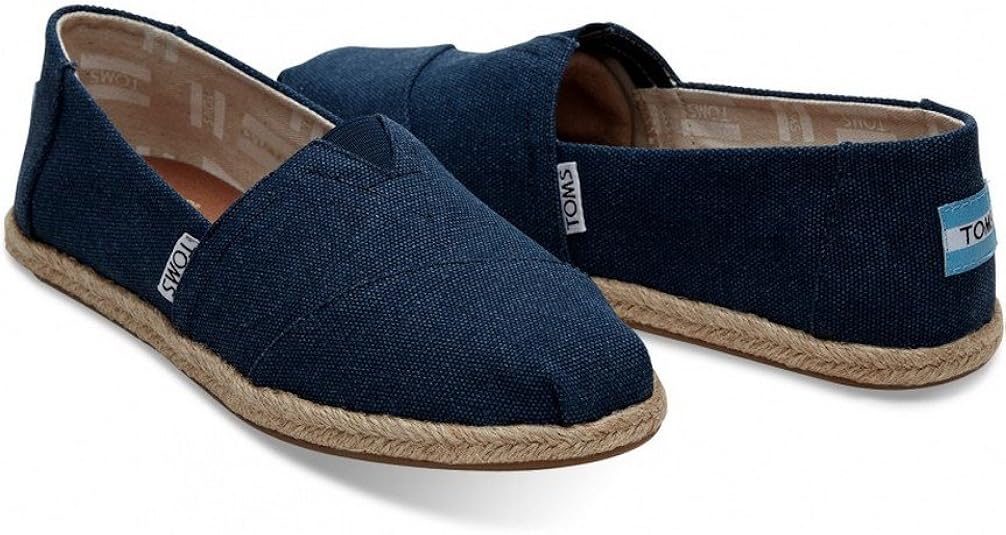 toms navy washed canvas women's classics