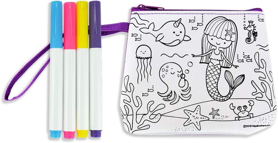 6-Pack DIY Color-Your-Own Purse Craft Kit - Mermaid