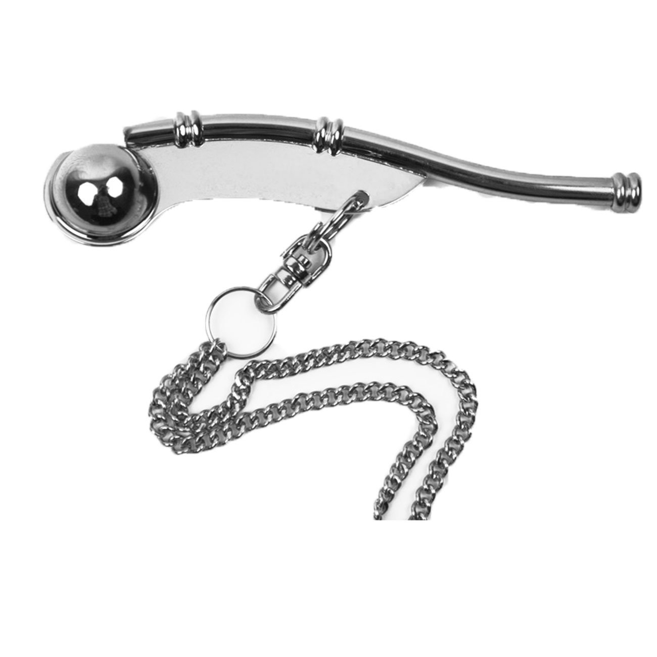 Nickel-plated Bosun's Call with Chain (Boxed)