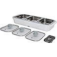 Jaypee Plus E-3 Bowl Electrical Serving Casserole Chafing Dish,1000ml Each|Stainless Steel 3 Dish Food Buffet Server |3 in 1 Electiric Bowl for Reheating Food, White