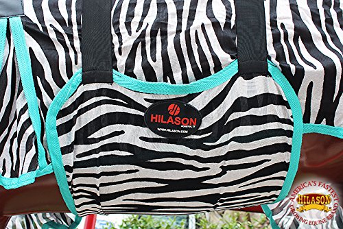 81' HILASON UV PROTECT MESH HORSE FLY SHEET W/ NECK COVER & BELLY WRAP ZEBRA - Thumbnail 7
