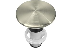 LukeTarp Brushed Nickel 972-098J Bathroom Sink Push & Seal Pop Up Drain Stopper Assembly,Sealed and Durable 35338-06XX
